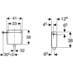 Geberit Réservoir haute position AP123 pour système pneumatique - - 123.701.11.1