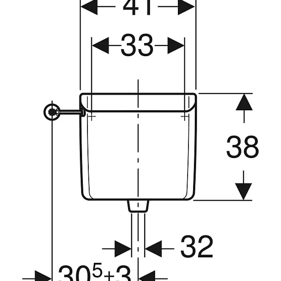 Geberit Réservoir haute position AP123 pour système pneumatique - - 123.701.11.1