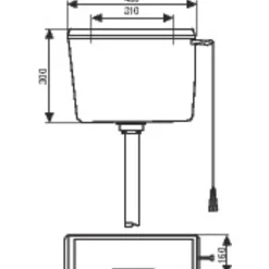 Regiplast Réservoir WC - Série 1300 - - Haut