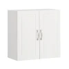 Sobuy Salle de Bain Suspendue Placard Commode Murale, 2 Portes, FRG231-W,