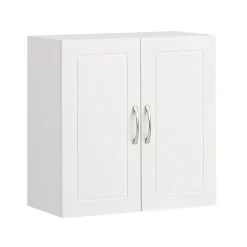 Sobuy Salle de Bain Suspendue Placard Commode Murale, 2 Portes, FRG231-W,