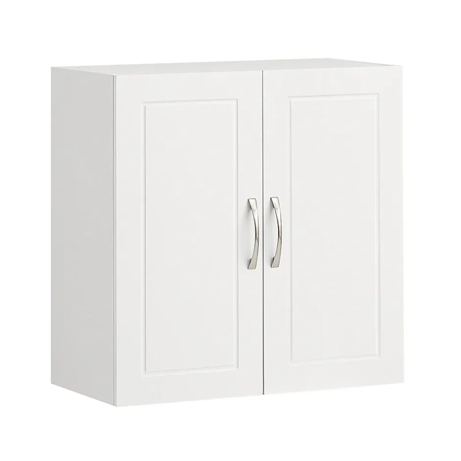 Sobuy Salle de Bain Suspendue Placard Commode Murale, 2 Portes, FRG231-W,