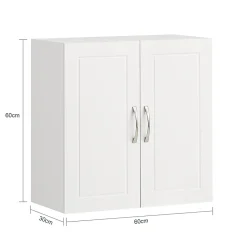 Sobuy Salle de Bain Suspendue Placard Commode Murale, 2 Portes, FRG231-W,