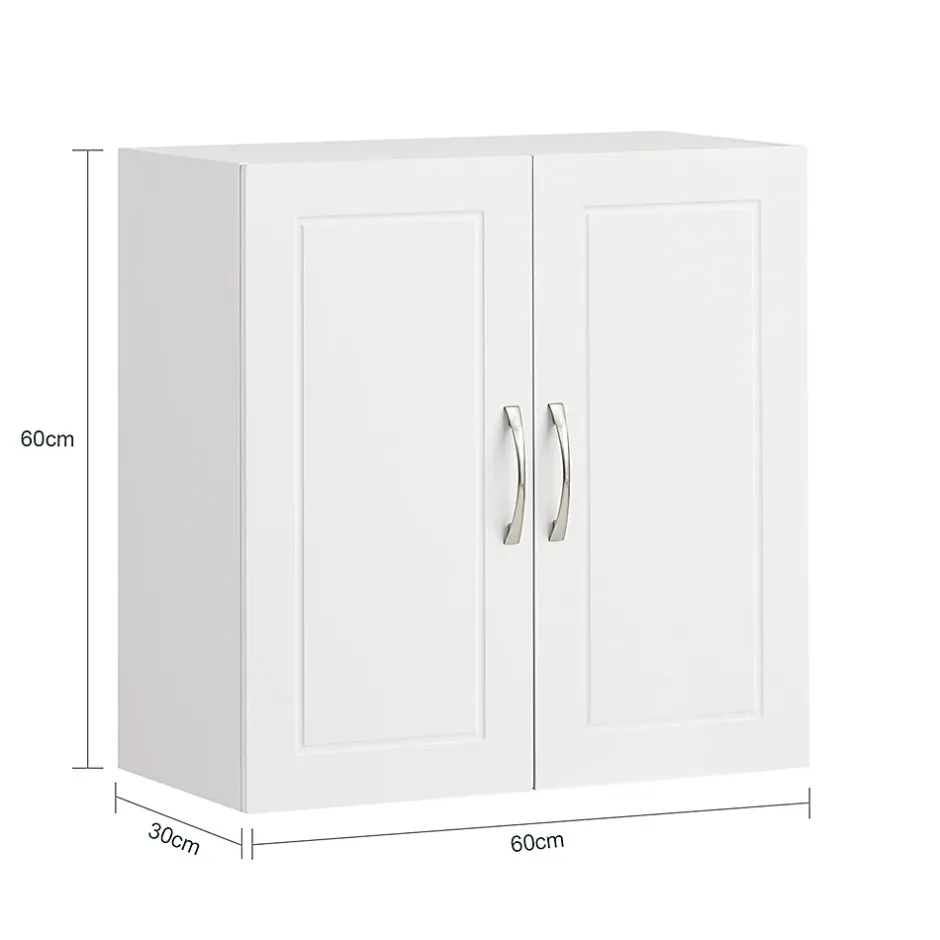 Sobuy Salle de Bain Suspendue Placard Commode Murale, 2 Portes, FRG231-W,
