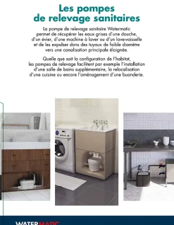 Watermatic Sanibroyeur pompe de relevage intégrée pour usage intensif 4 entrées pour restaurant (bac à graisse obligatoire) VD500* Wc Chimique Et Broyeur