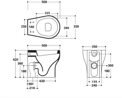 Kiamami Valentina Sanitaires De Salle De Bain Au Sol Avec Design Moderne Et Vidange Décalée - Soave* Wc À Poser
