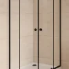 Swiss Aqua Technologies SAT PROJECT Douche quart de cercle 80x80cm coulissante avec profilé noir mat (SATPROMUS80CT)* Porte De Douche