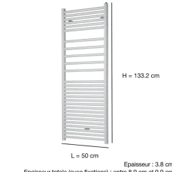 Acova Sèche serviette eau chaude Angora gris 615W