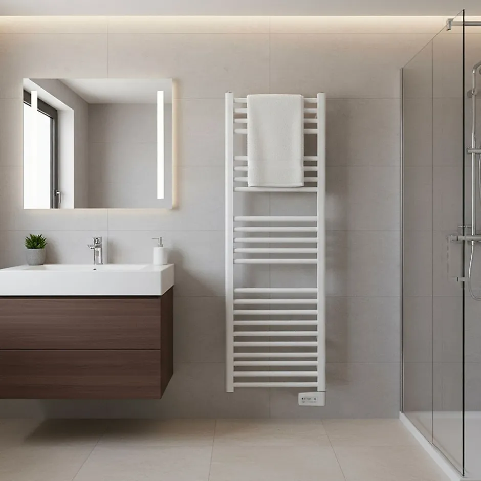 Autres Sèche serviette électrique Neomitis Danaïs EcoSens 700W Blanc Radiateur salle de bain* Sèche-Serviettes Électrique