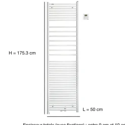 Acova Sèche serviette mixte électrique 300W / eau chaude 795W Angora
