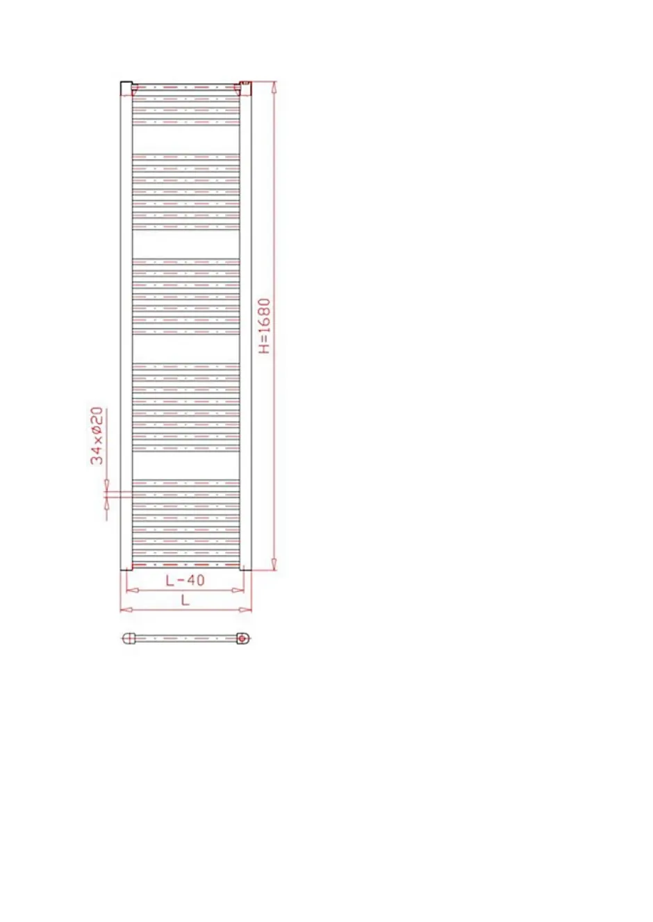 Siko Sèche serviette Thermal Trend blanc 168x60 cm (KD6001680)