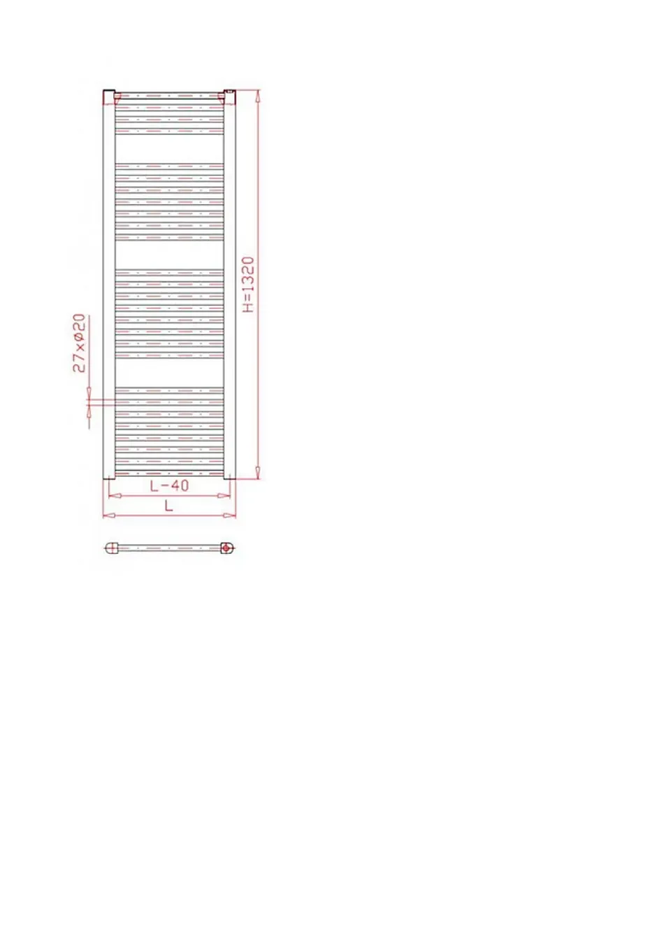 Siko Sèche serviette Thermal Trend blanc 132x45 cm (KD4501320)