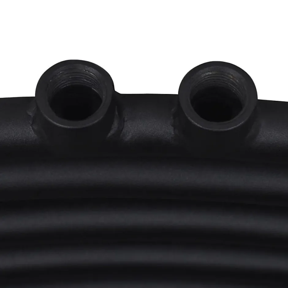 Vidaxl Sèche serviettes eau chaude à rails incurvés noir 500 x 764 mm