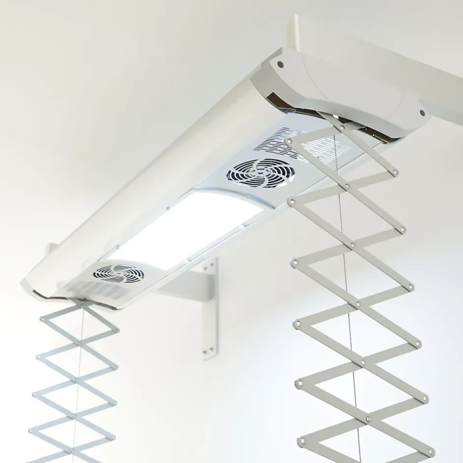 Foxydry Sèche-linge électrique mural 122x57x30cm alu Air 120* Etendoir À Linge