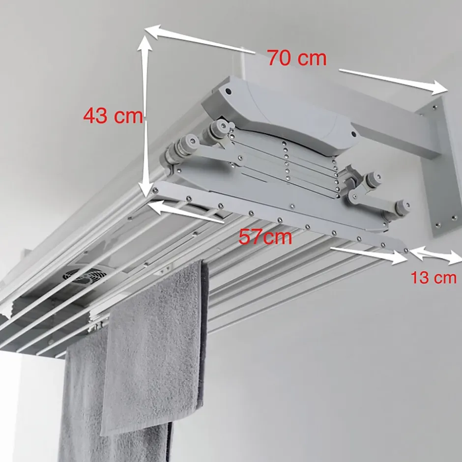 Foxydry Sèche-linge électrique mural 122x57x30cm alu Air 120* Etendoir À Linge