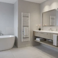 Matisere Sèche-serviette eau chaude blanc de 760mm de haut et 500mm de large - 320 Watt - BON760/500SXB* Sèche-Serviettes Eau Chaude