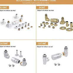 Matisere Sèche-serviette eau chaude blanc de 660mm de haut et 436mm de large. - 262 Watt - LEN660/436PSXB