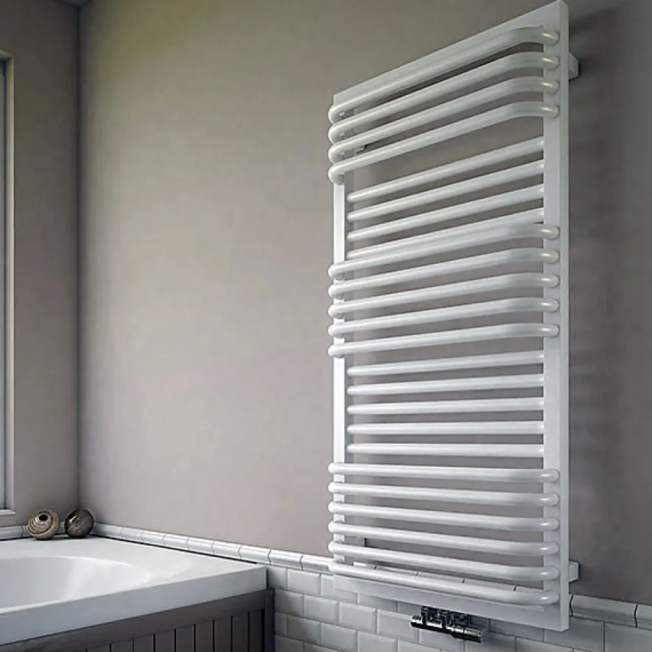 Matisere Sèche-serviette eau chaude blanc de 600mm de haut et 600mm de large - 410 Watt - POC600/600ZXB