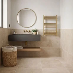 Matisere Sèche-serviette eau chaude doré de 660mm de haut et 580mm de large - 327 Watt - FIO660/580SXBRA* Sèche-Serviettes Eau Chaude