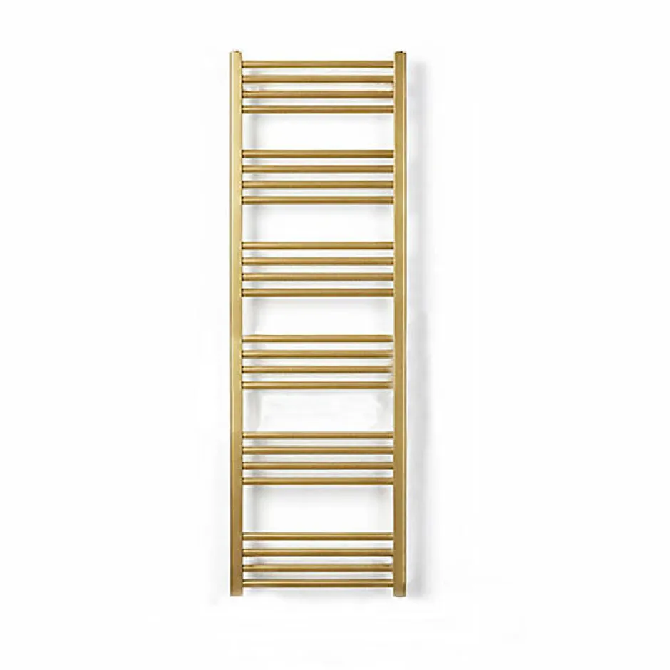 Matisere Sèche-serviette eau chaude doré de 1380mm de haut et 600mm de large - 683 Watt - FIO1380/600SXBRA
