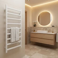 Matisere Sèche-serviette eau chaude blanc de 840mm de haut et 500mm de large - 306 Watt - SIM840/500SXB