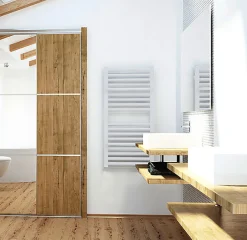 Matisere Sèche-serviette eau chaude blanc de 820mm de haut et 300mm de large - 247 Watt - LIM820/300ZXB