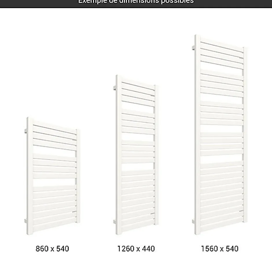 Matisere Sèche-serviette eau chaude blanc de 1260mm de haut et 540mm de large - 605 Watt - MAN1260/540SXB* Sèche-Serviettes Eau Chaude