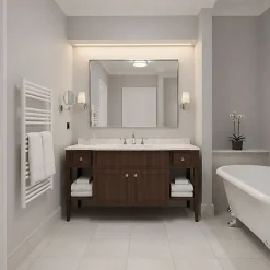 Matisere Sèche-serviette eau chaude blanc de 900mm de haut et 600mm de large - 451 Watt - FIO900/600ZXB