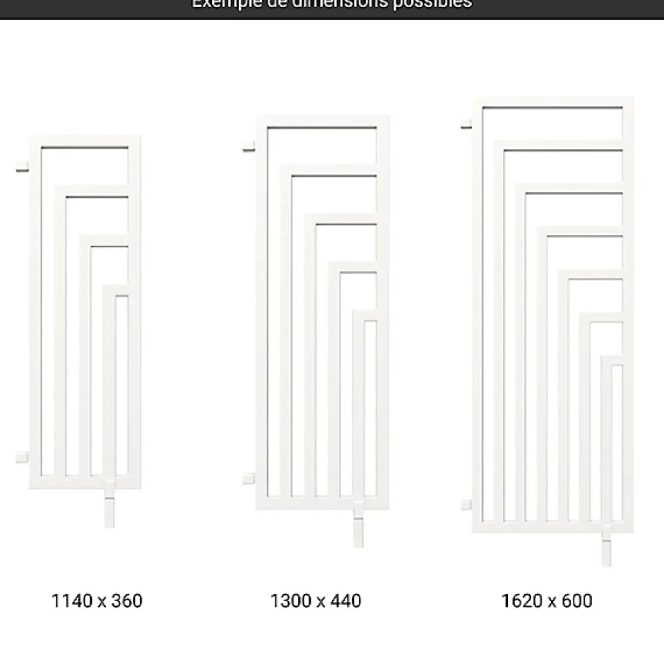 Matisere Sèche-serviette eau chaude blanc de 1140mm de haut et 360mm de large - 421 Watt - ANG1140/360DWYLB