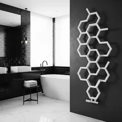 Matisere Sèche-serviette eau chaude blanc de 821mm de haut et 486mm de large - 248 Watt - HEX821/486ZXB