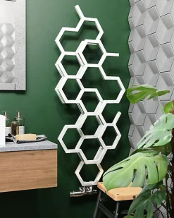 Matisere Sèche-serviette eau chaude blanc de 821mm de haut et 486mm de large - 248 Watt - HEX821/486ZXB