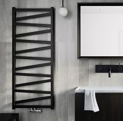 Matisere Sèche-serviette eau chaude noir de 1470mm de haut et 500mm de large - 540 Watt - VIP1470/500ZXN