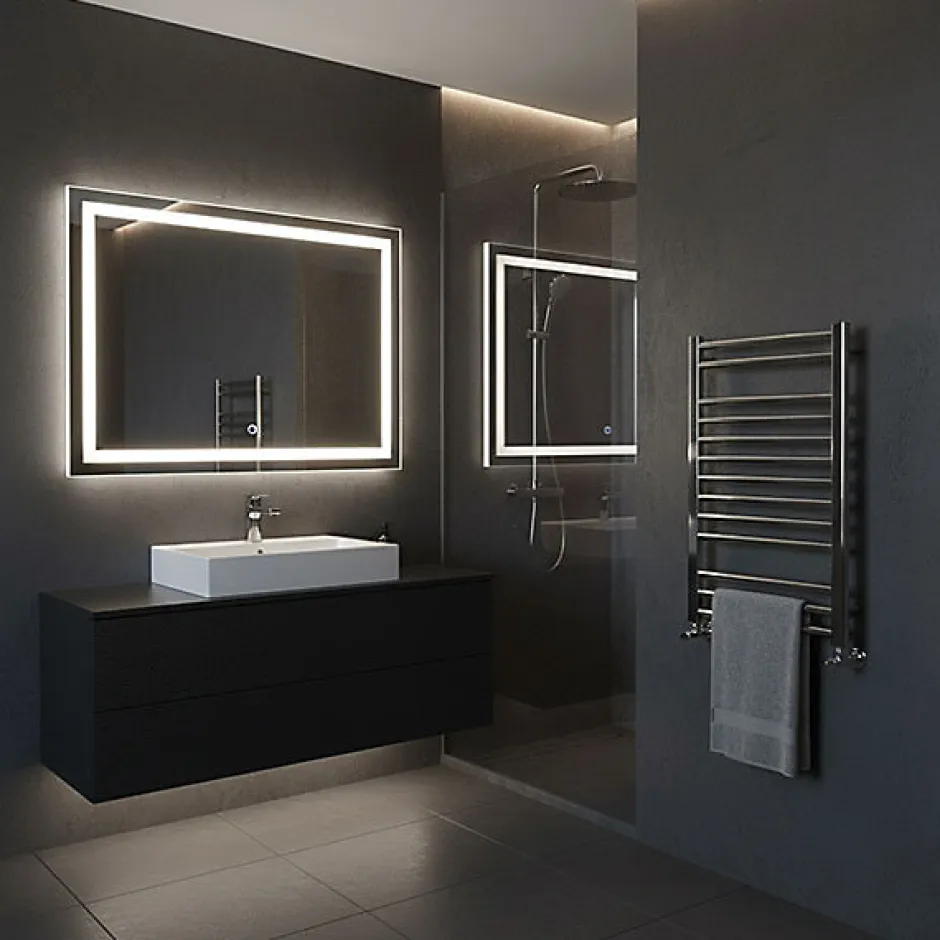 Matisere Sèche-serviette eau chaude chromé de 1260mm de haut / 500mm de large - 387 Watt - BON1260/500SXCRO
