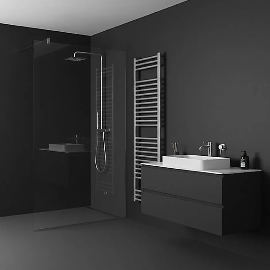 Matisere Sèche-serviette eau chaude chromé de 1260mm de haut / 500mm de large - 387 Watt - BON1260/500SXCRO