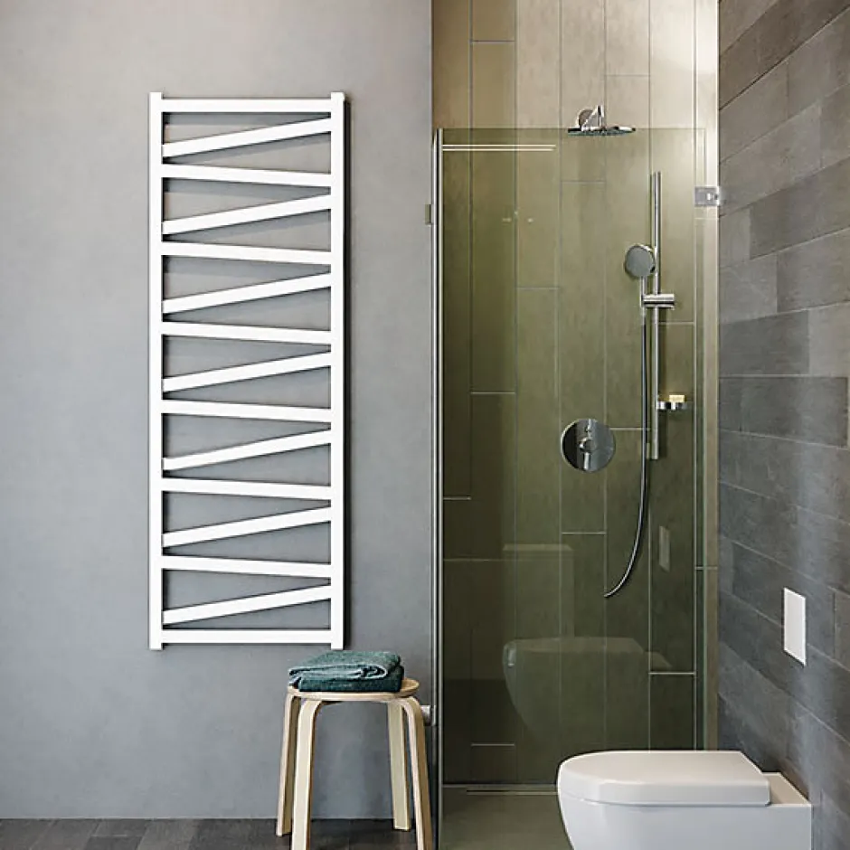 Matisere Sèche-serviette eau chaude blanc de 1710mm de haut et 400mm de large - 531 Watt - VIP1710/400ZXB