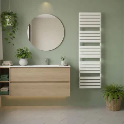 Matisere Sèche-serviette eau chaude blanc de 785mm de haut et 500mm de large - 551 Watt - WAR785/500TBSXB* Sèche-Serviettes Eau Chaude