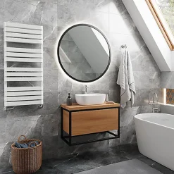 Matisere Sèche-serviette eau chaude blanc de 785mm de haut et 500mm de large - 551 Watt - WAR785/500TBSXB* Sèche-Serviettes Eau Chaude