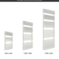 Matisere Sèche-serviette eau chaude blanc de 1260mm de haut et 640mm de large - 1173 Watt - TYT1260/640SXB