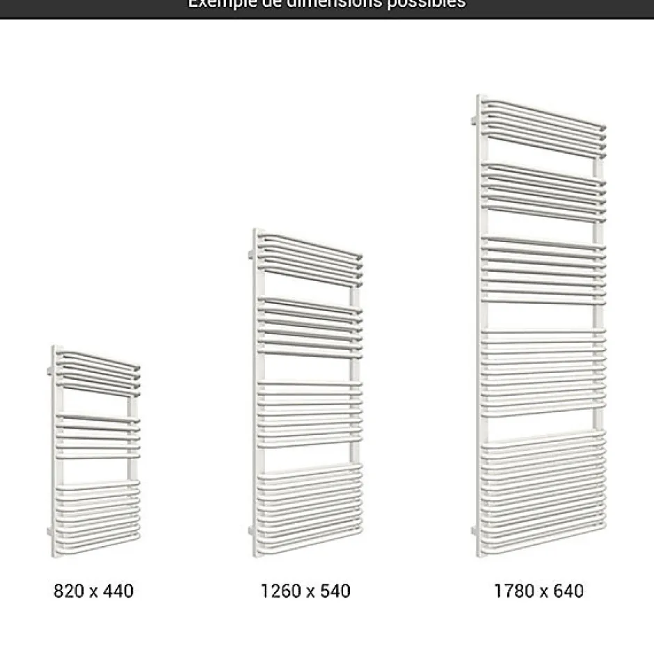Matisere Sèche-serviette eau chaude blanc de 1260mm de haut et 640mm de large - 1173 Watt - TYT1260/640SXB