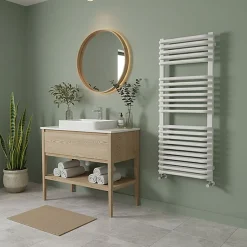 Matisere Sèche-serviette eau chaude blanc de 1260mm de haut et 640mm de large - 1173 Watt - TYT1260/640SXB