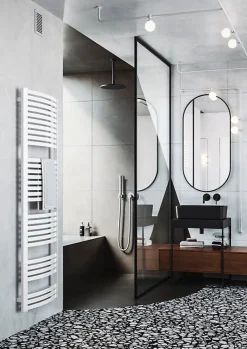 Matisere Sèche-serviette eau chaude blanc de 860mm de haut et 400mm de large - 368 Watt - DEX860/400SXB* Sèche-Serviettes Eau Chaude