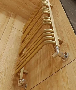 Matisere Sèche-serviette eau chaude doré de 760mm de haut et 300mm de large - 257 Watt - ALE760/300SXBRA* Sèche-Serviettes Eau Chaude