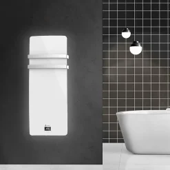 Sannover  Sèche-Serviette Electrique en Verre mural Omiros Sannover 850 W Blanc