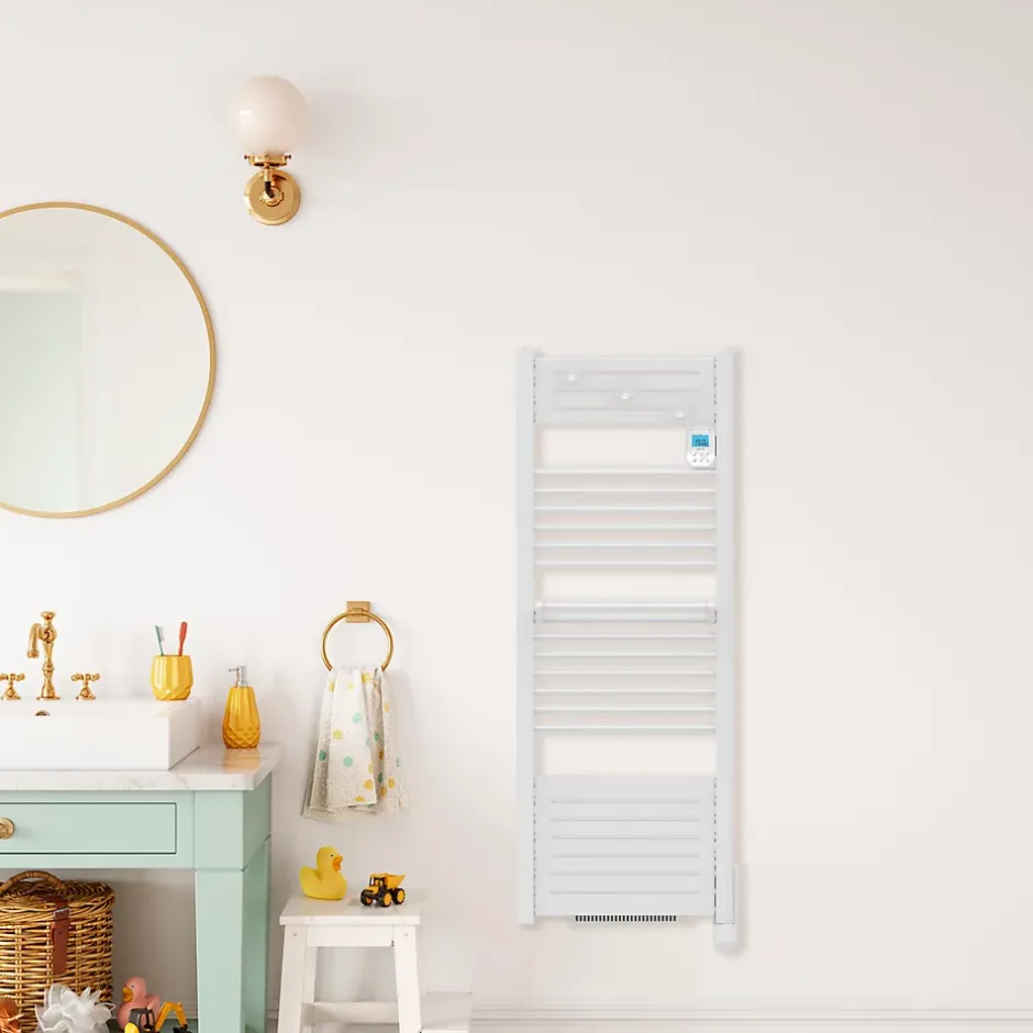 Noirot Sèche-serviette électrique à inertie fluide Actibain 500W + soufflerie 1000W