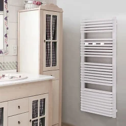 Matisere Sèche-serviette électrique blanc de 1260mm de haut et 540mm de large - 1000 Watt - TYT1260/540E8BBLO