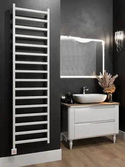 Matisere Sèche-serviette électrique blanc - (HxL) 960x500mm - 400 Watts - 400 Watt - SIM960-500E1B
