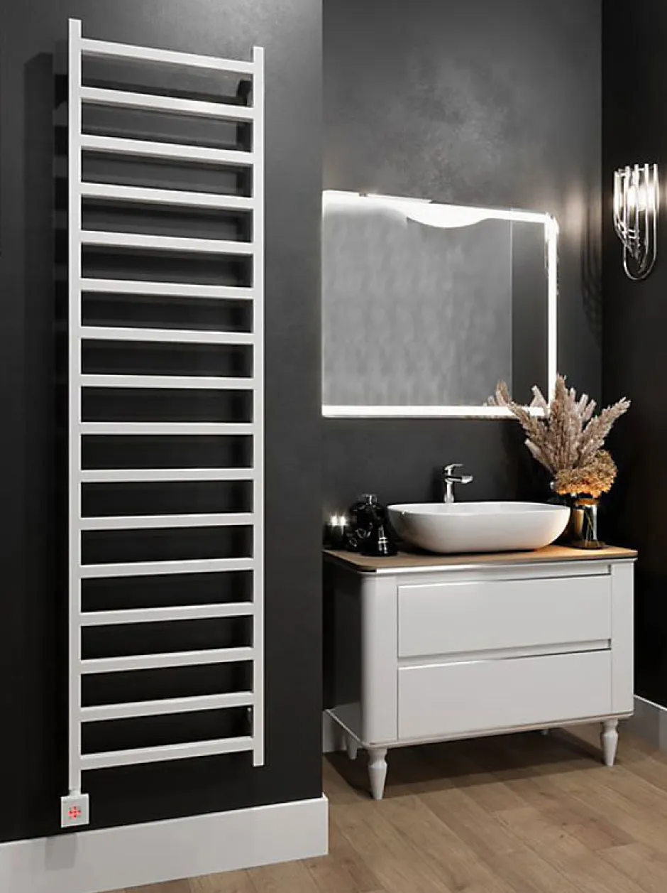 Matisere Sèche-serviette électrique blanc - (HxL) 960x500mm - 400 Watts - 400 Watt - SIM960-500E1B