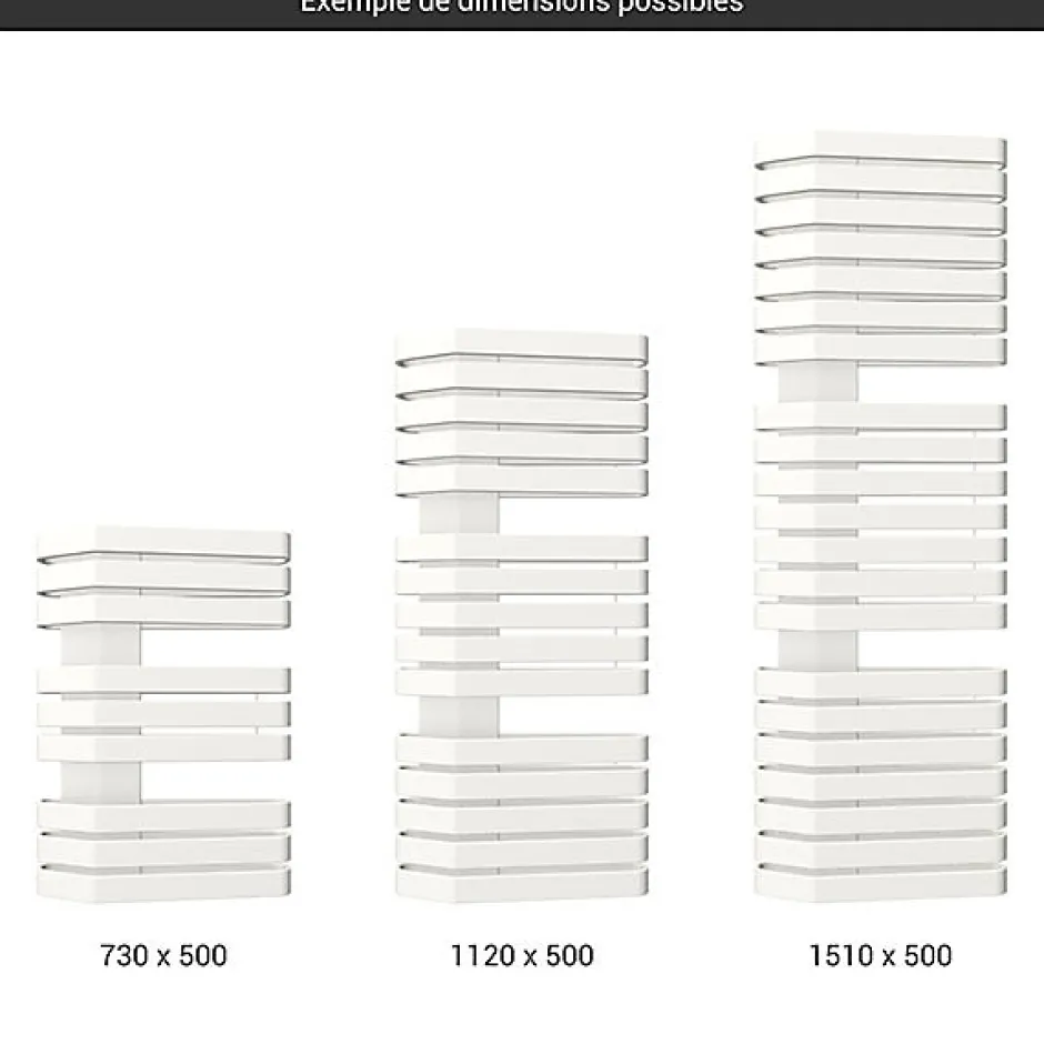 Matisere Sèche-serviette électrique blanc - (HxL) 925x500 mm - 800 (Watts) - 800 Watt - IRO925-500SE8BB