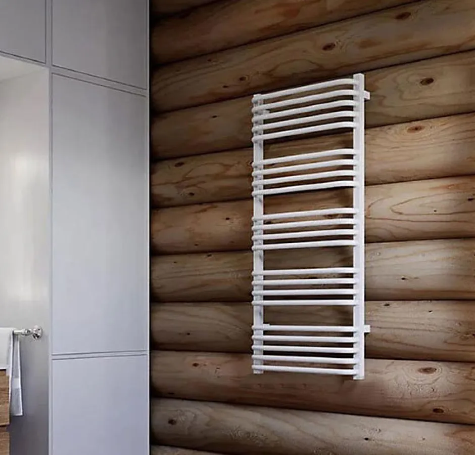 Matisere Sèche-serviette électrique blanc thermostat wifi - HxL 1580x800mm - 1200 Watt - ALE1580/800E8BW