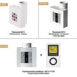 Matisere Sèche-serviette électrique blanc - (HxL) 1380x600mm - 800 Watt - 800 Watt - FIO1380-600E1B